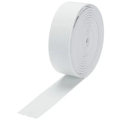 Bandas elásticas para coser 2,5 cm 5 yardas carrete elástico tejido blanco Foto 1 de 4