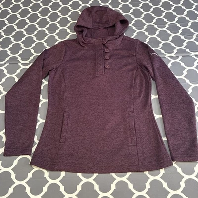 Columbia Pullover Sudadera con Capucha Polar Para Mujer Jaspeado Púrpura Talla Mediana Foto 1 de 4