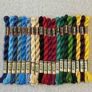 20 DMC Coton Perle Size 5 Thread 100% Cotton Assorted Colors No Repeats - Picture 1 of 5