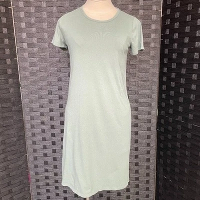 J. Vestido Crew Midi Feminino XS Verde Sálvia Vestido Camiseta Manga Curta Casual - Imagem 1 de 4
