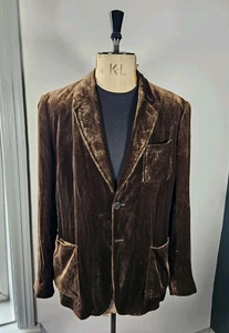 Chaqueta de Terciopelo Paul Smith Para Hombre Grande UK 42 Mezcla de Seda Marrón Dorado Oscuro Blazer - Imagen 1 de 23