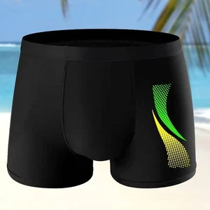 Herren Badehose Boxer Badeshorts Schwimmhose Schwimmshorts kurz Shorts schwarz - Bild 1 von 6