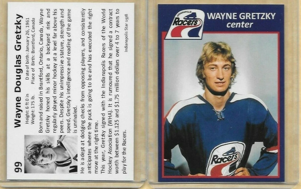 Tarjetas de hockey Wayne Gretzky 1978-79 WHA Indianapolis Star Racers Foto 1 de 1