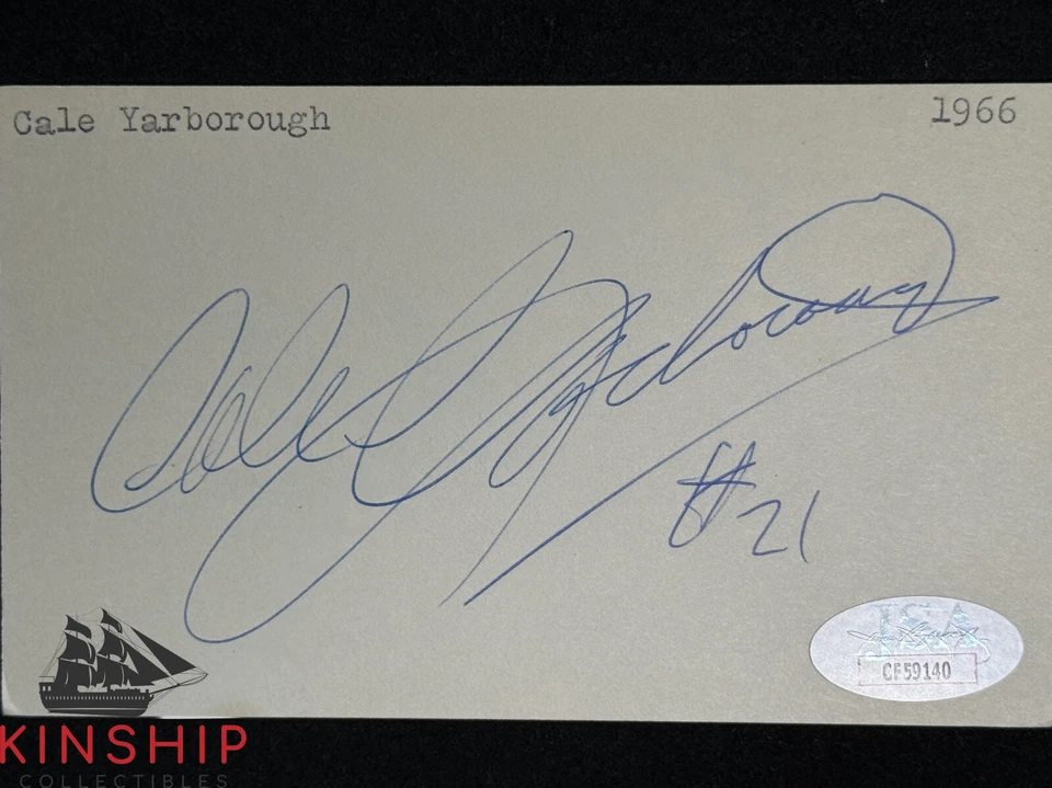 Cale Yarborough signed 3x5 Index Card JSA COA NASCAR Racing Auto I16 - Image 1 of 1
