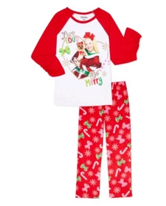 NWT 2-PC Girls 6-6X Jojo Siwa Pajama Set Long Sleeve Shirt Pants Christmas PJ - Picture 1 of 4