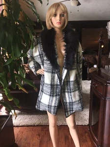 C&C California women's faux fur jacket coat size L NWT - Picture 1 of 10
