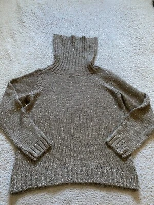 Suéter Pullover Liz Claiborne Mujer Lentejuelas Manga Larga Beige Petites PL Foto 1 de 4