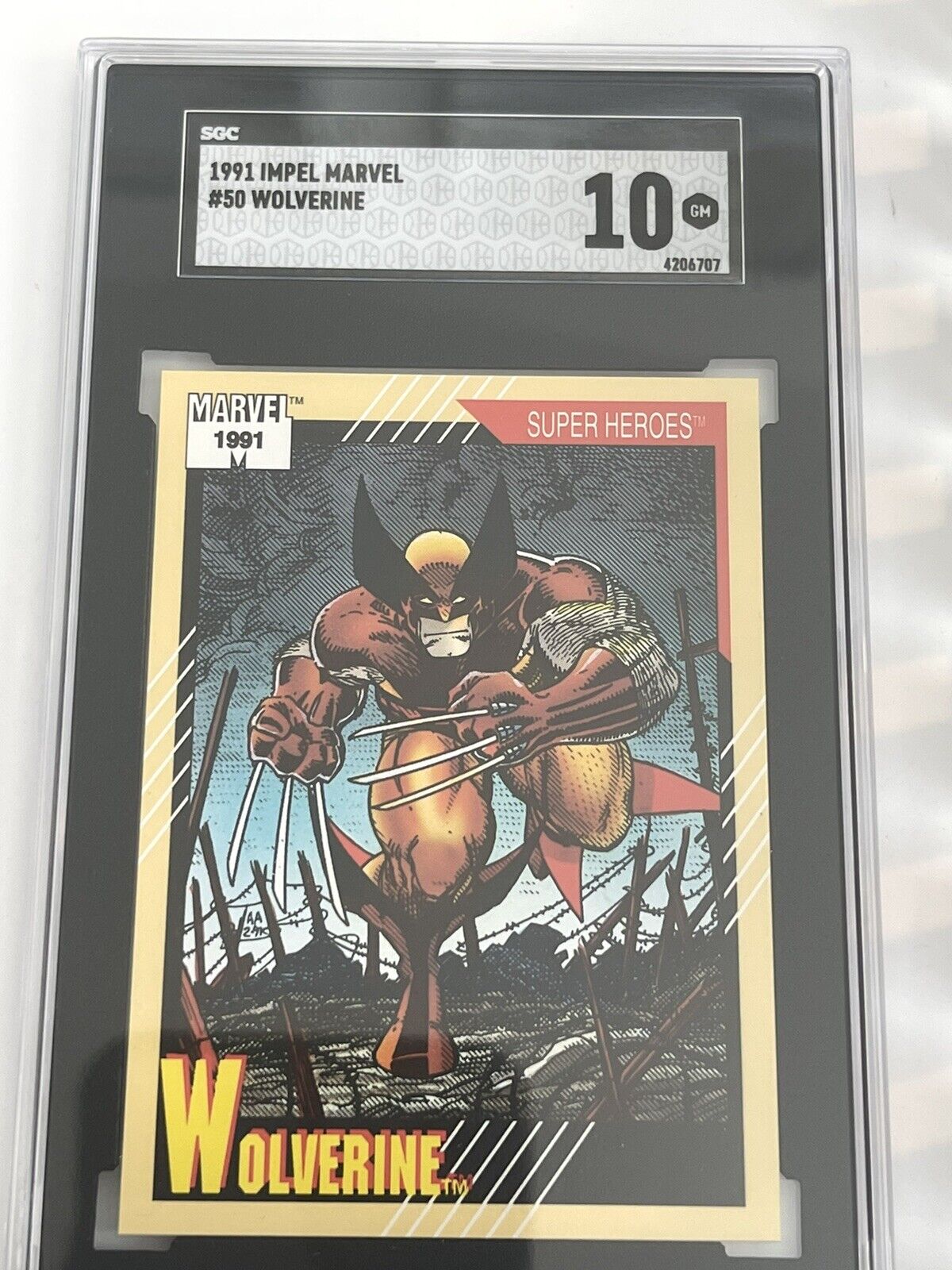 1991 Impel Marvel Universe #50 Wolverine SGC 10 Gem Mint PSA