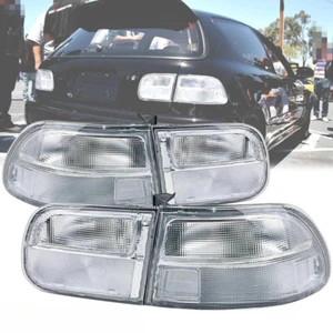 White Albino Rear Tail Light Lamp Fit For Honda Civic Hatchback EG EG6 EH 92-95 - Picture 1 of 10