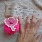 pink monster munch badge soft plush figure TOY promo novelty