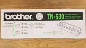 Brother Genuine TN-530 TN530 Black Toner Printer Cartridge New Opened - Picture 1 of 1
