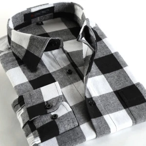 Mens Shirt Plaid Casual Long Sleeve Slim Fit Flannel Check Work Smart Shirts - Picture 1 of 5