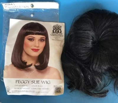 Peggy Sue Black Wig  by Franco 21020-01 Costume Play Cleopatra Washable - Image 1 of 4