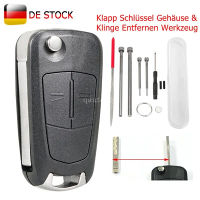 Klapp Schlüssel Gehäuse 2Tasten Opel Astra H Corsa D Tigra B Zafira B + Werkzeug - Bild 1 von 4
