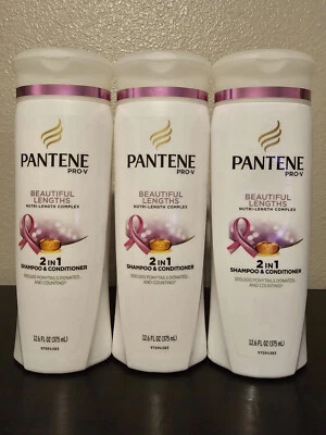 Lote de 3 - Champú y acondicionador Pantene PRO-V hermosas longitudes 2 en 1, 12,6 oz Foto 1 de 2