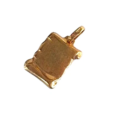 Colgante de rollo de papel de oro rosa de 9 quilates con sello Italia 375 de colección raro grabable Foto 1 de 4