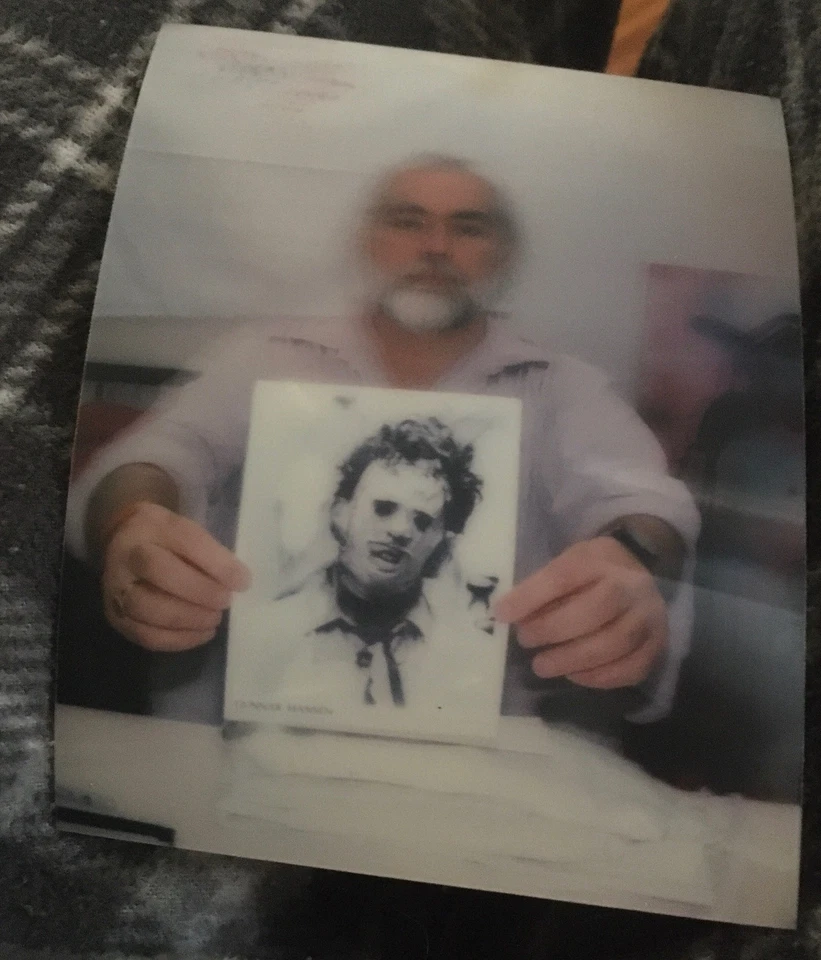 罕见! GUUNAR HANSEN 坦率 3-D LENTICULAR 1-OF-A-KIND! 德克萨斯链锯! — 第 1/2 张图片