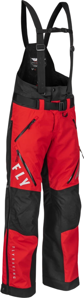 Fly Racing Carbon Bib - Red/Black, Large | Snowmobile Bib for Warmth & Mobility - Image 1 of 4