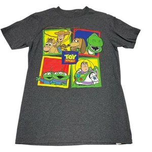 Disney Pixar Toy Story Shirt Kids Sz Large Grey Short Sleeve Woody Buzz Tee EUC - Picture 1 of 4