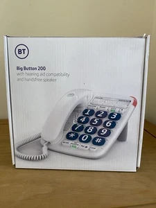 BT Big Button 200 Corded Landline Phone Hearing Aid Compatible Handsfree Speaker - Zdjęcie 1 z 10
