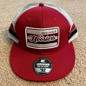 Indiana Hoosiers IU Snapback Hat Cap Red Colosseum Retro '92 Trucker Mesh NCAA - Picture 1 of 12