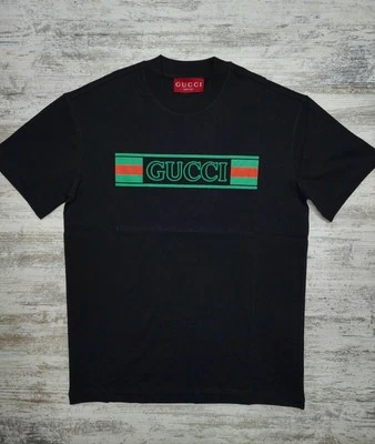 Camiseta Para Hombre Gucci Negro Rayas Modelo Talla XL Regular Algodón Cuello Redondo Foto 1 de 4