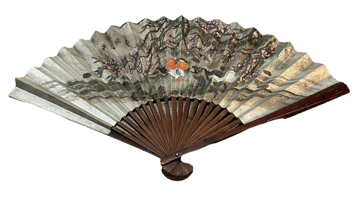 多色木质初级中国古董风扇| eBay