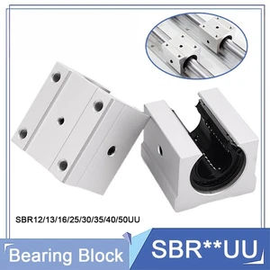 SBR12/13/16/25/30/35/40/50UU Aluminum Open Motion Linear Ball Bearing Block CNC - Picture 1 of 24