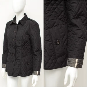 Authentic Women's Burberry London Black Quilted Jacket Size US 10,UK 12,IT 44 - Picture 1 of 14