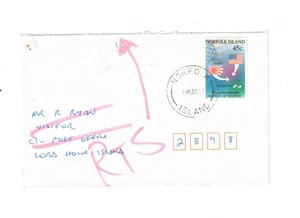 Norfolk Island 1998 45c Midway cubierta comercial a Lord Howe Island - Imagen 1 de 1