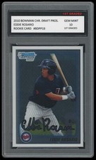 EDDIE ROSARIO 2010 BOWMAN CHROME DRAFT PROSPECT 1ST GRADED 10 ROOKIE CARD BRAVES