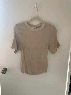 Blusa Vince bege de seda XXS - Imagem 1 de 4