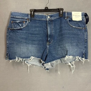 Women’s Abercrombie & Fitch The Mom Short High Rise Raw Hem Shorts 35/20 NWT - Picture 1 of 5