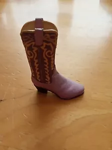 Purple Ceramic Cowboy Boot 2" X 2.5" - Picture 1 of 3