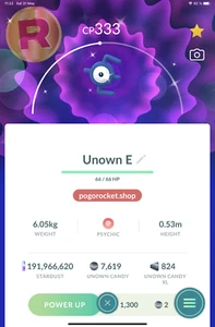 Shiny Unown E Zarbi Go Reg or 1M FAST TRADE - Picture 1 of 2
