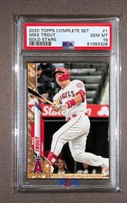 2020 Topps Complete Set #1 Mike Trout Gold Stars Parallel PSA 10 Gem Mint