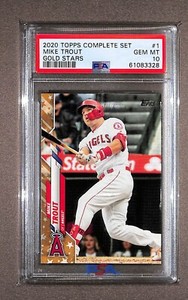 2020 Topps Complete Set #1 Mike Trout Gold Stars Parallel PSA 10 Gem Mint