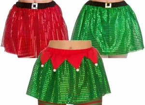 Damen TUTU Weihnachten Xmas Party Kostüm Bardame Pailletten Spaß süß sexy Tu Tu - Bild 1 von 4