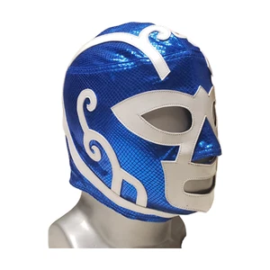 Máscara Huracán Ramírez Lucha Lucha Licra Mexicana y Vinilo Ajustable Color AZUL - Imagen 1 de 8