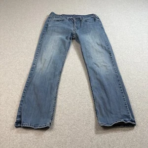 Levis 514 Denim Pants Men 33(32x28) Blue Jeans Bootcut Regular Fit Distressed - Picture 1 of 8