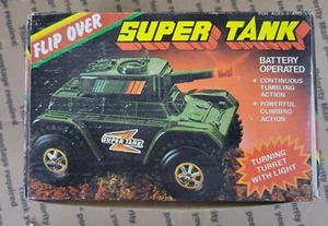Flip Over Super Tank 1970s Battery Operated ~ Tumbling w/ Lights ~ Tested Works - Picture 1 of 11