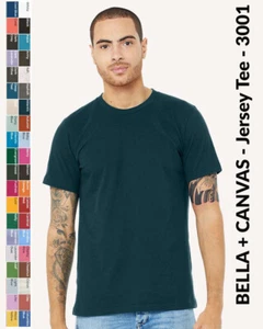 BELLA+CANVAS 3001 Unisex Short Sleeve Jersey Crew Neck Soft Style T-Shirt S-XL - Picture 1 of 4