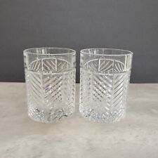 Ralph Lauren Crystal Herringbone Double Old Fashioned Glass Set of 2