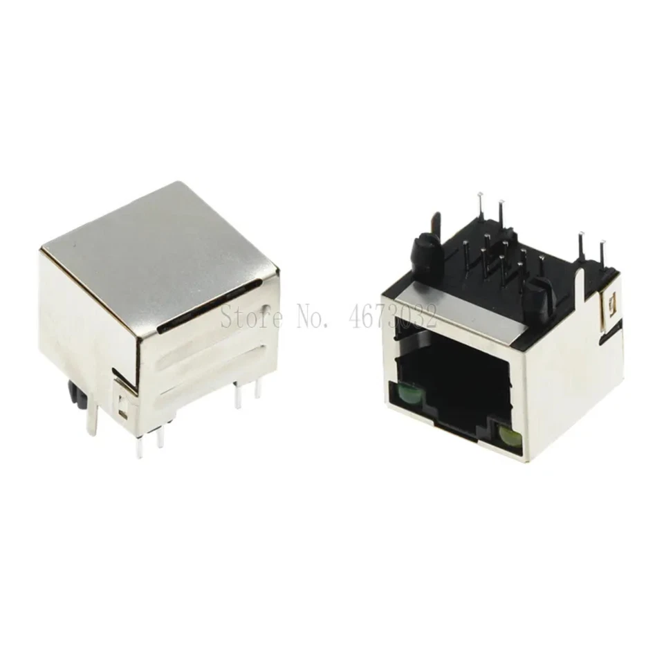 RJ-45 Connettore Ethernet a Saldare 12 PIN a 90° LED 8P8C - Immagine 1 di 1