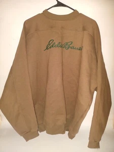 Vintage Eddie Bauer Brown Sweatshirt Spelled Out Logo XL on Galt Sand Branded  - Picture 1 of 11