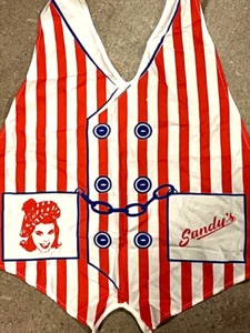 RAR Vintage SANDY'S HAMBURGER Drive In Fast Food MITARBEITER WESTE SCHÜRZE UNIFORM - Bild 1 von 3