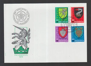 Schweiz Switzerland Suisse FDC 1979 - Pro Juventute Gemeindewappen - Imagen 1 de 1