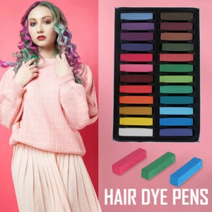 Nontoxic Hair Chalk Temporary Hair Dye Coloration 24 Color Pastels Salon wezGm - Picture 1 of 9