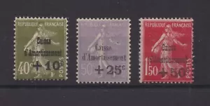 FRANCE SERIE COMPLETE DE 3 TIMBRES NEUF* N° 275 à 277 Cote: 325€ - Imagen 1 de 2
