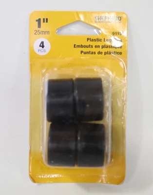 Punta de pierna de muebles Shepherd 9115 1 pulgada de diámetro redonda negra Foto 1 de 4